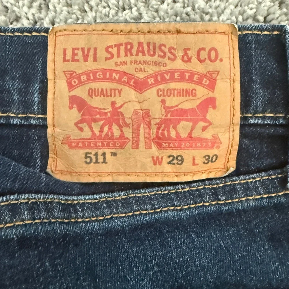 Levi's 511 Slim Fit Jeans Mens Dark Wash Indigo Blue Denim Size 29‎ x 30